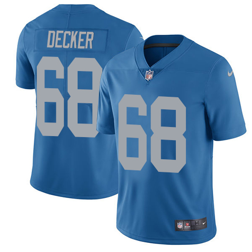Nike Lions #68 Taylor Decker Blue Throwback Men's Stitched NFL Vapor Untouchable Limited Jersey